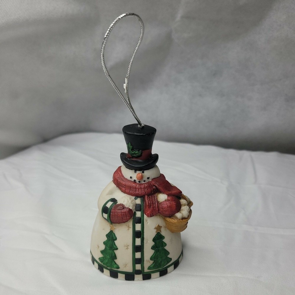 Kurt S Adler Snowman Bell Ornament folk Art
